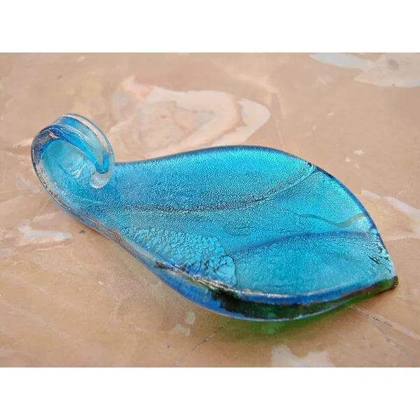 Blue Green Silver Fashion Glass Teardrop Pendant Jewelry Gifts Necklace Charm 2" - Image 4