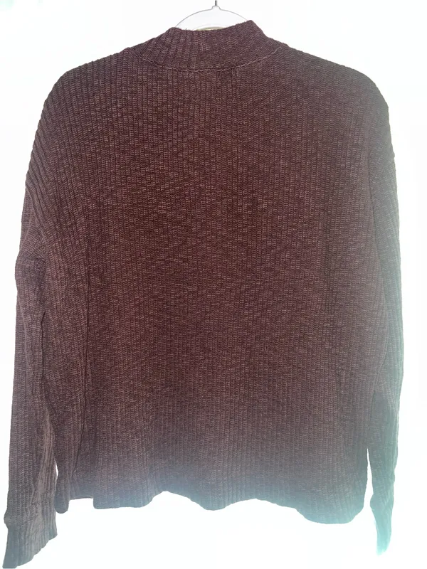 Everlane The Cozy Rib Funnel-Neck Dark Mahogany Large brown fall - Image 6