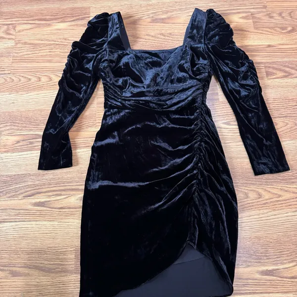 Veronica Beard Toki Black Velvet Long Sleeve Mini Dress Women’s Size 4 - Image 13