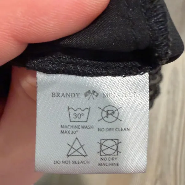 Brandy Melville Black Satin Lace Trim Cami Crop Top One Size Mesh Detail - Image 3