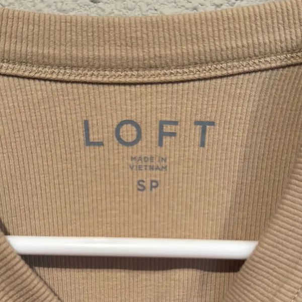 LOFT Tan Fitted Sleeveless Tank Top - Image 2