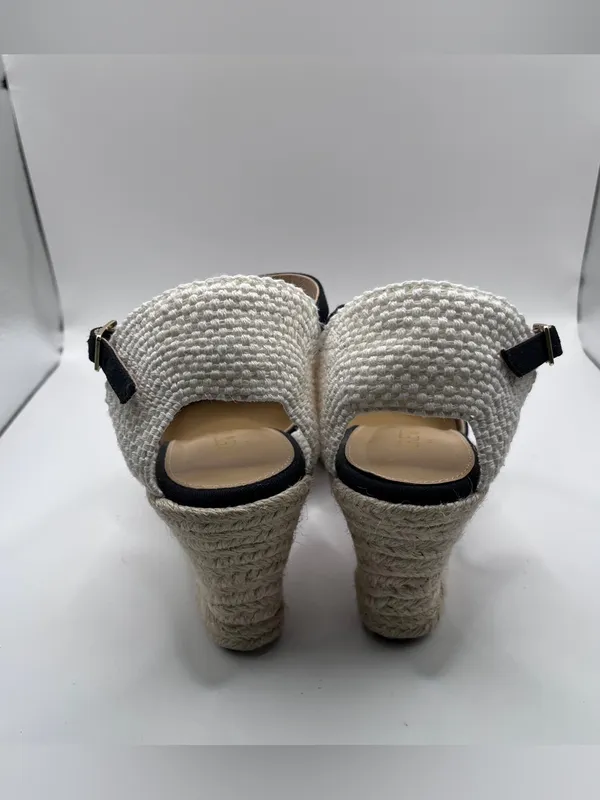 J.Crew Ankle-strap espadrille wedges black size 8 - Image 6