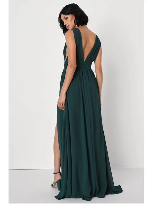 Women's Lulus Heavenly Hues Forest Green Maxi Dress Size M - Image 2