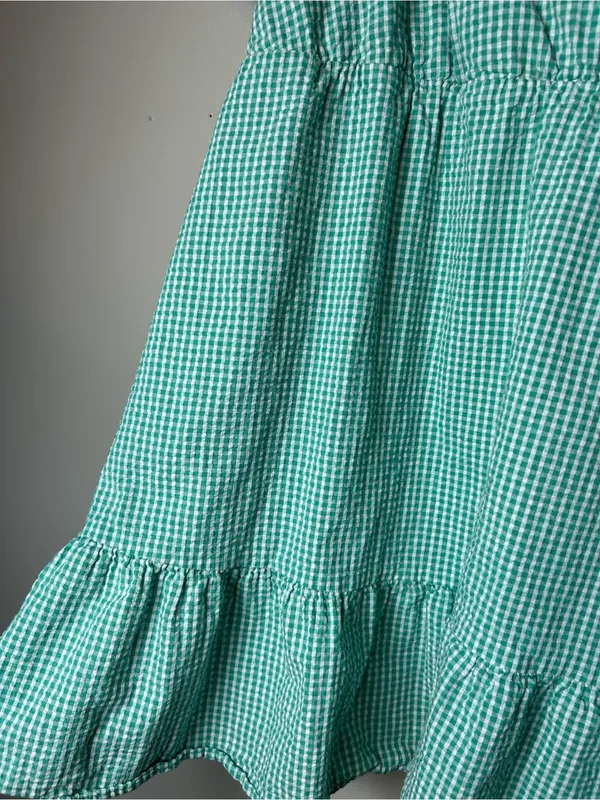 Draper James Green Gingham Puff Sleeve Dress Vacation Size 2X - Image 6