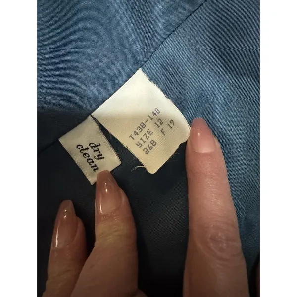 PENDELTON Blazer Jacket Women Size 12 Blue‎ 100% Virgin Wool Made In USA Vintage - Image 11