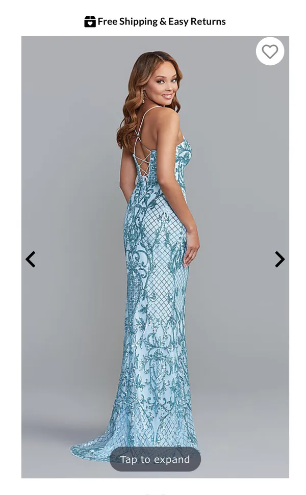 Blue Shimmer Prom Dress - Image 2
