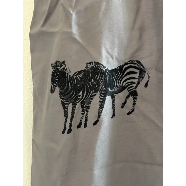 Elyse Hart‎ Ltd Vintage Maxi Dress 10 Gray Safari Giraffe Zebra Print V-Neck Y2K - Image 4