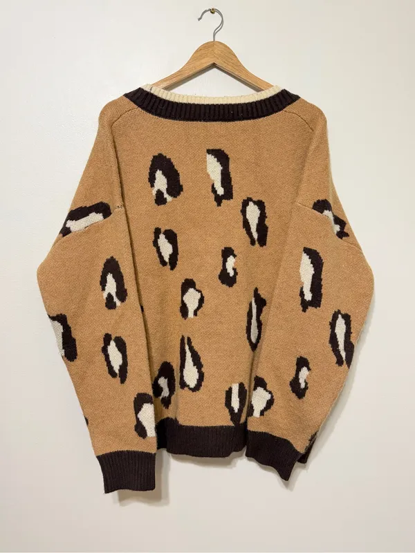 VICI Leopard Cardigan Sweater Size XL Women’s - Image 7