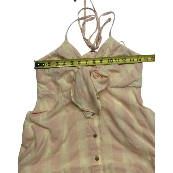 Free People via gingham cami midi dress in yellow Women's Size XS 100% Cotton - Image 7