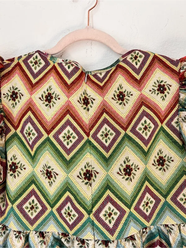Autumn Adeigbo Oona Abstract Print Puff Sleeve Babydoll Mini Dress Size 8 - Image 6