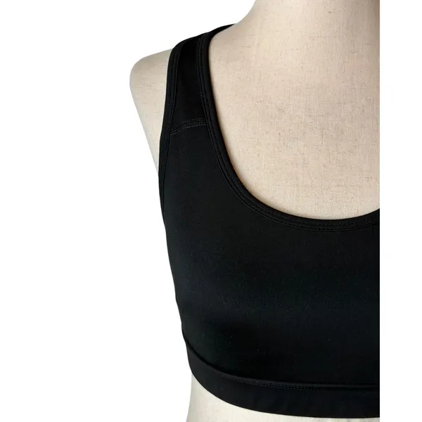 Reebok Sports Bra Women Small Black Racerback Mesh Pocket Athleisure Athletic - Image 5