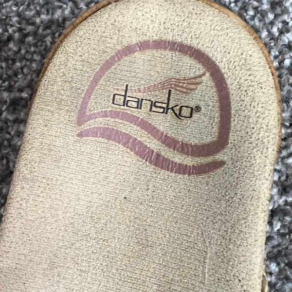Dansko‎ Sophie Wedge Sandals 11-11.5 Beige Snakeskin Leather Slip On Clogs Shoes - Image 14