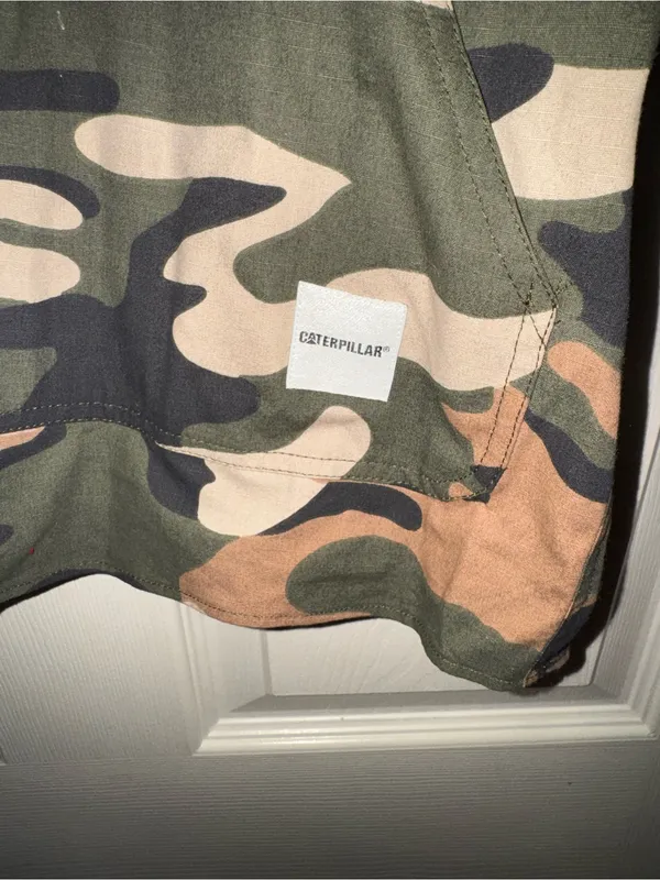 Caterpillar Green Brown Tan Black Camo Shirt - Image 2