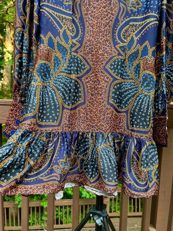NWOT FARM Rio Floral Paisley Ruffles Mini Dress Glam Boho Long Sleeve Size S - Image 9