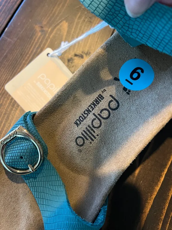 Papillio by Birkenstock Wedge Sandals – Teal Suede – NWT – Size 37 - Image 2