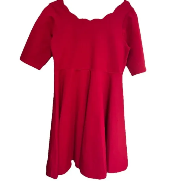 Lulu's Tip The Scallops Red Fit & Flare A-line Dress Sz L NWT Wedding Party Chic - Image 7