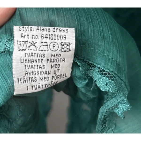 Rose Bud Alana Dress Size Medium Green Whimsigoth Fairy Embroidered Lace Sheer - Image 9