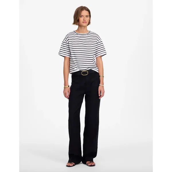 Madewell Everyday Boxy Crop Tee Short Striped Cotton White Relaxed XXS NWT - Image 5