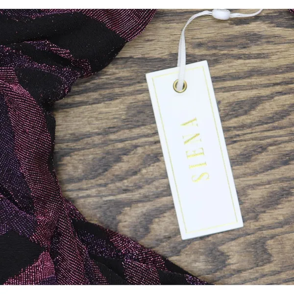 NWT Siena Womens Metallic Side-Twist Long Sleeve Dress SATN1869 Purple Multi 4 - Image 7