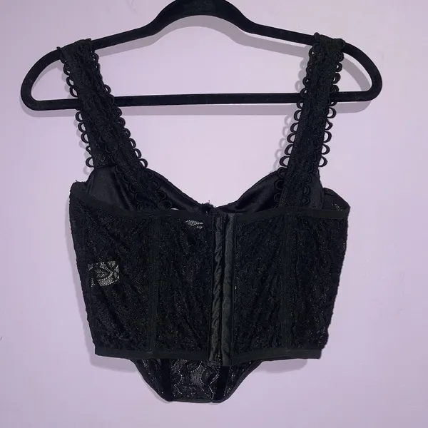Quiet Storm Corset Top Women Size M Black Lace Y2K Romantic WhimsiGoth - Image 5