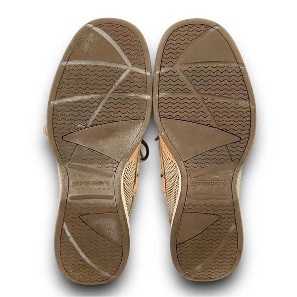 Sperry Top-Sider Intrepid 2 Eye Leather Mesh Linen Tan Beige Loafer Boat Shoes 7 - Image 8