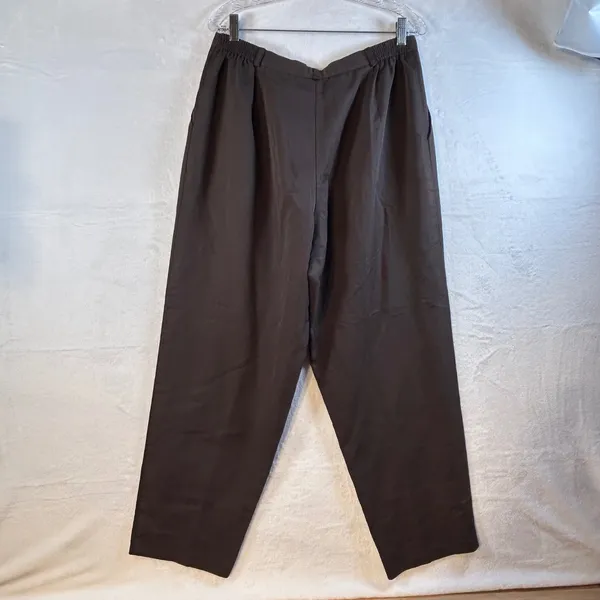 Briggs New York Womens Pleated Front‎ Casual Pants Dark Brown Size - Image 5