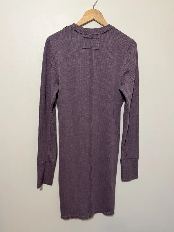 Free People We the Free Button Down Ribbed Dress Size Large Purple Beach Boho - Image 6