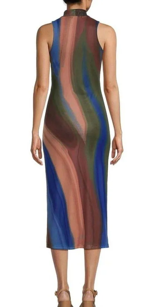 GB by Gianni Bini Multicolor Sleeveless Mesh Dress - Image 3