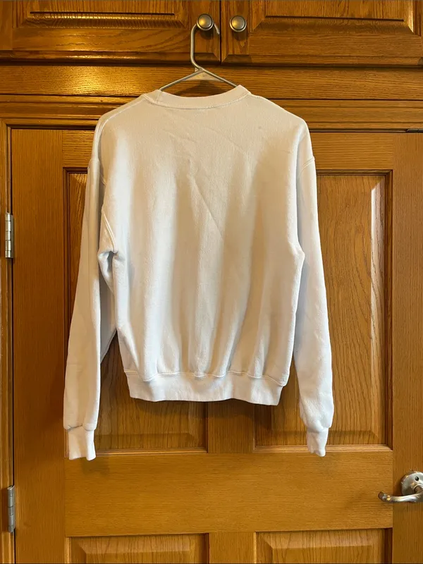 Jerzees White Crewneck with Festive Snowman Face - Image 4