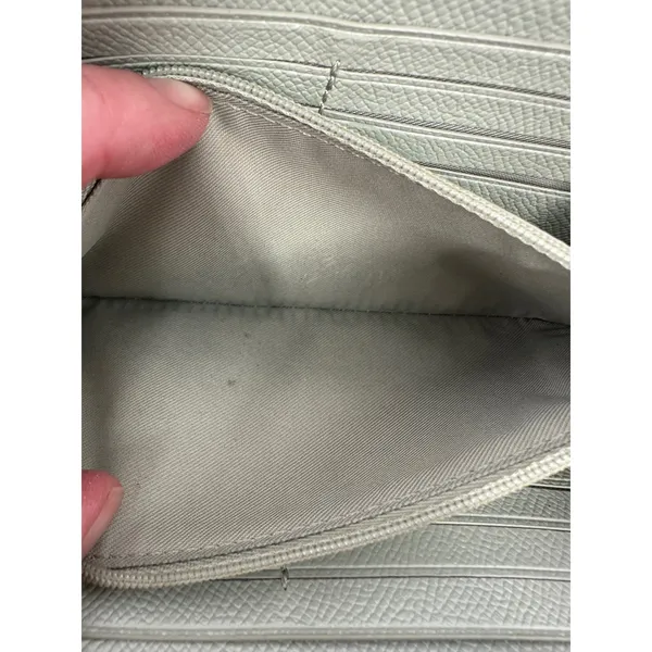 Coach Accordion Zip Wallet Women Sage Green‎ Leather Saffiano Textured Logo - Image 10