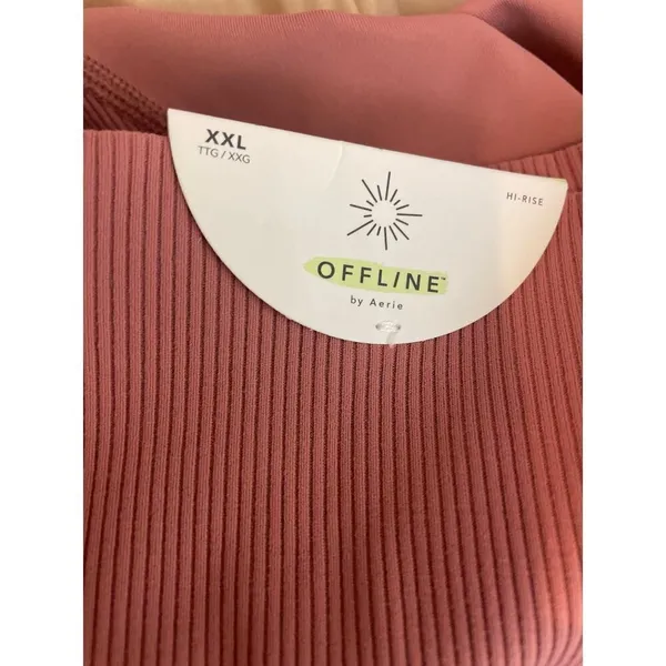 Offline by Aerie Women's Size XXL Athletic Leggings Dusty Pink Ribbed NWT - Image 4