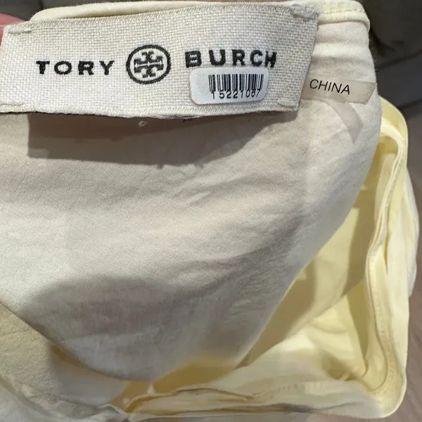 Tory Burch Butter Yellow Ruched Top SIZE 8 Office Work Cotton Designer $348 - Image 10