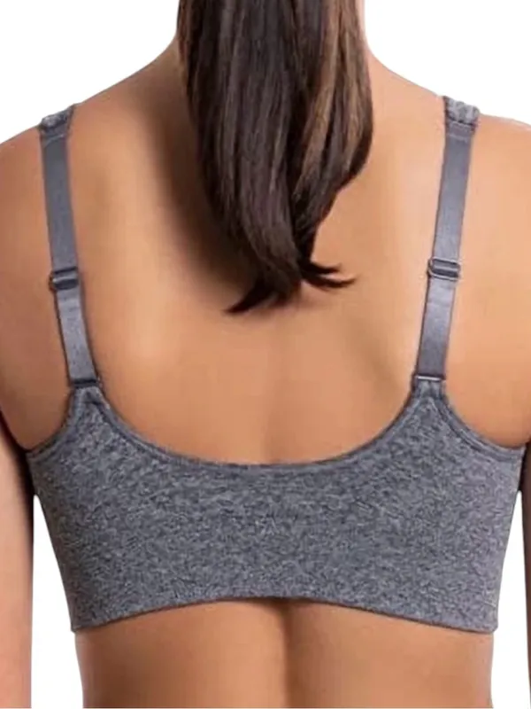 PUMA Heather Grey Adjustable Strap Sports Bra Size Large - Image 2