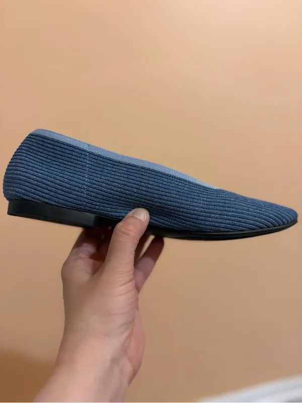 Vivaia Margot Square-Toe Flats in Denim Blue - Image 6