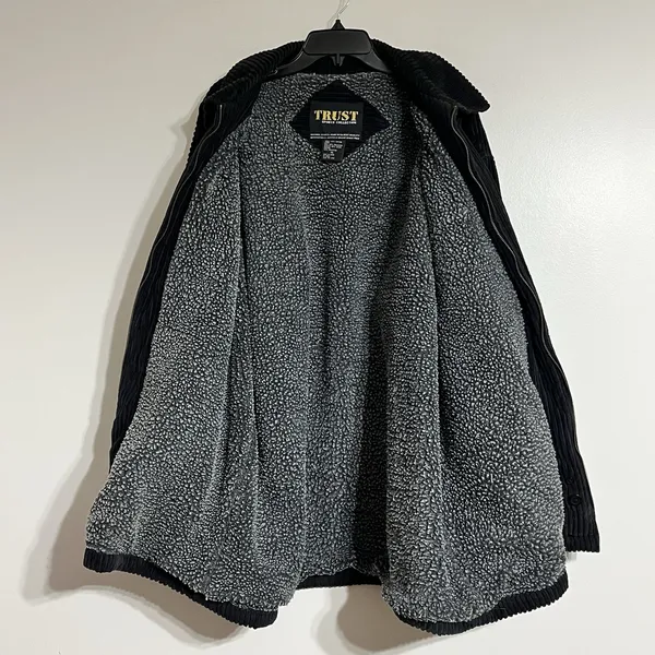 TRUST Sports Collection Corduroy Jacket‎ Full Zip XL Fleece Lined Warm Oversized - Image 5