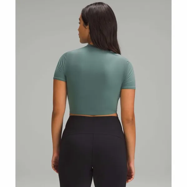 Lululemon Crewneck Cropped T-Shirt in Medium Forest - Image 3