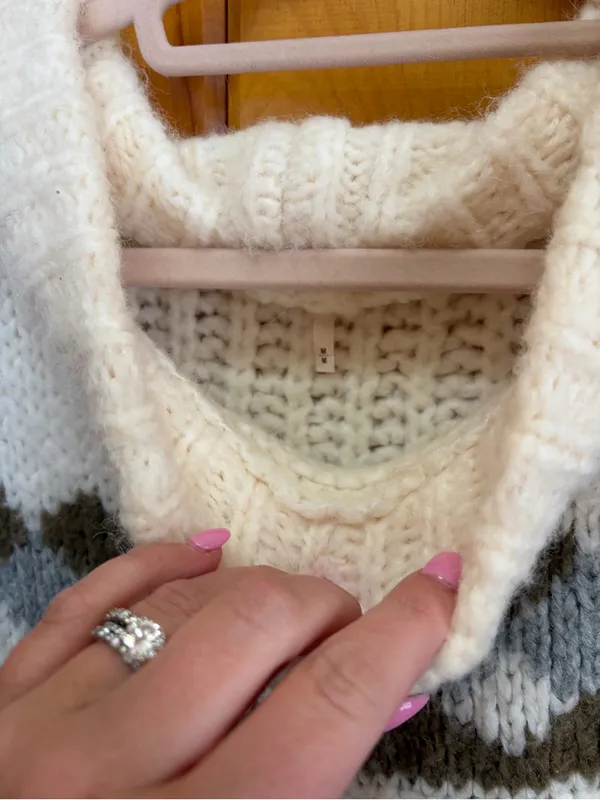 Free People Alpine Women's Pullover Sweater in Snowy Forest size Medium - Image 4