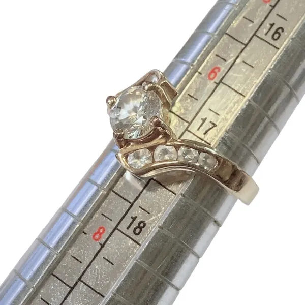 14K Hard Gold Electroplated CZ Ring Sz 7‎ - Image 2