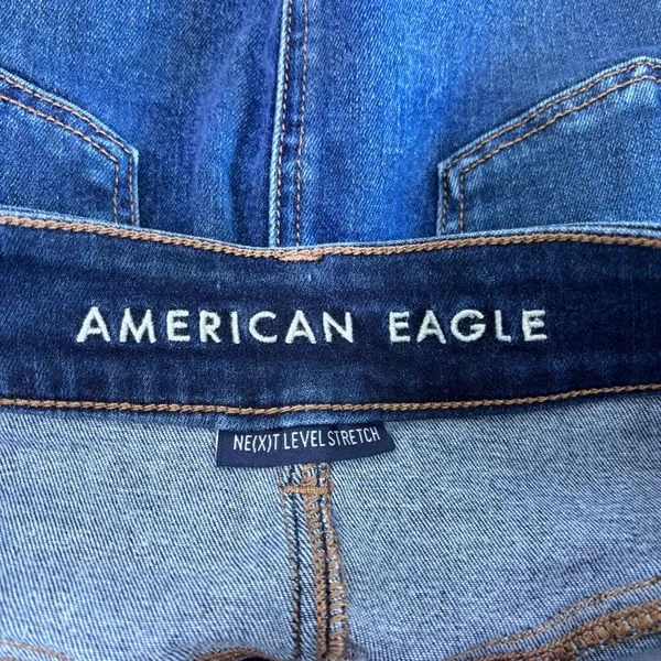 American Eagle Next Level Stretch Hi -Rise‎ Mini Denim Blue Skirt Size 6 - Image 6
