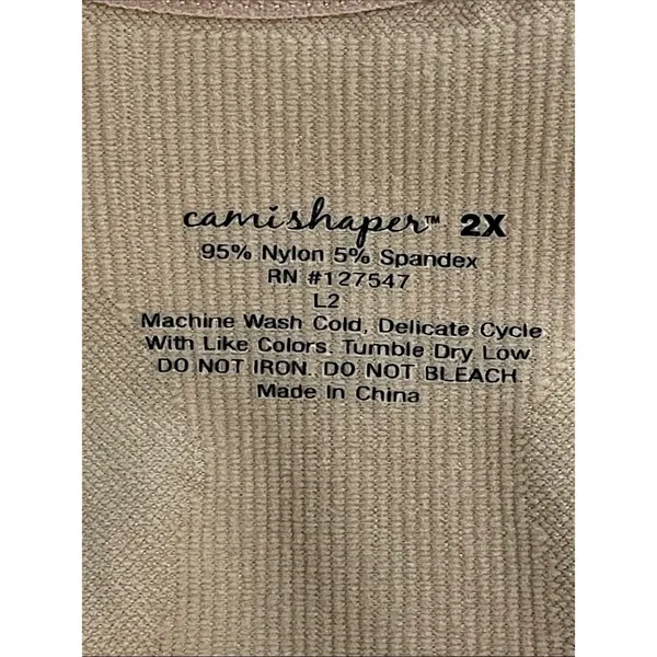 CamiShaper Women's 2X Shapewear Tank Top Camisole Beige Nude Body Shaper Support - Image 2