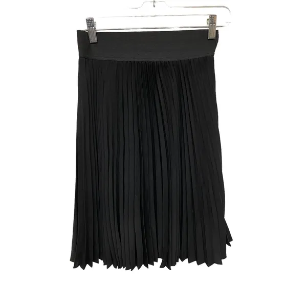 Apt.9 Black Pleated midi skirt preppy classic academia elastic waist lined Sz XS - Image 2