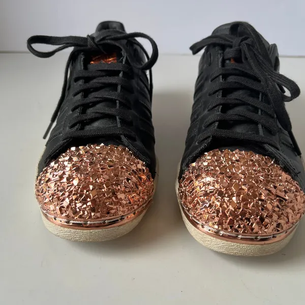 Adidas Superstar Y2K Womens 7.5 Shoes Sneakers Festival Glam Streetwear Black - Image 2