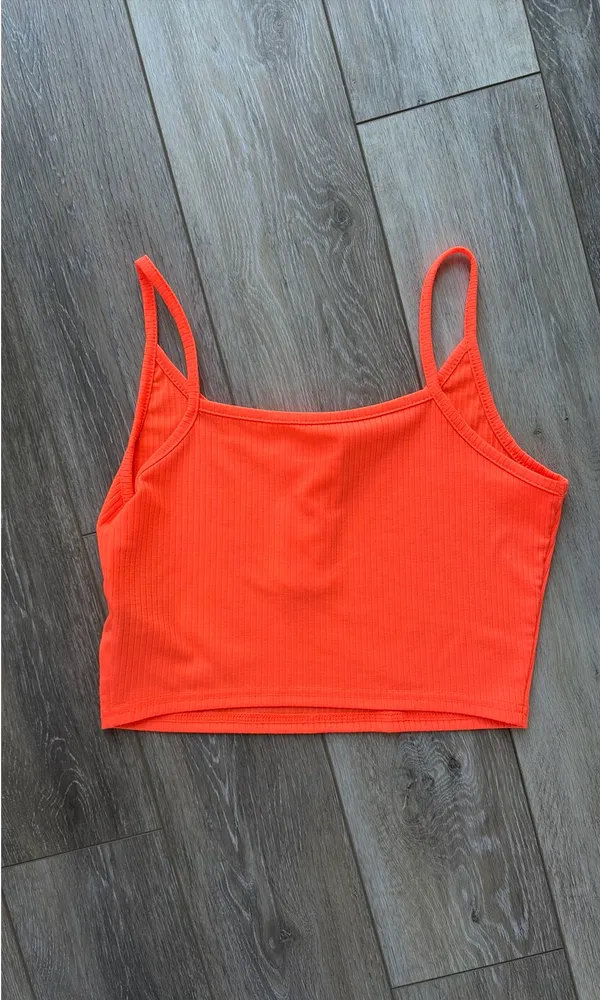 SheIn Bright orange cropped tank-top - Image 2