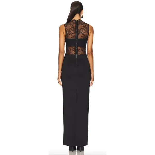 Alice + Olivia Nichol Lace Panel Sleeveless Maxi‎ Dress Black Size 6 NWT - Image 10