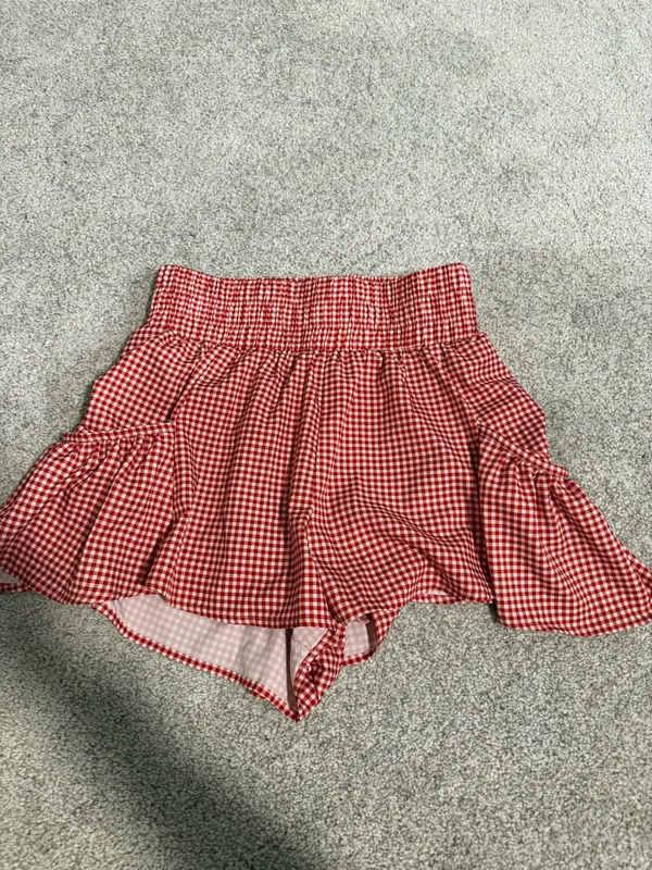 Red Gingham Athletic Shorts - Image 2