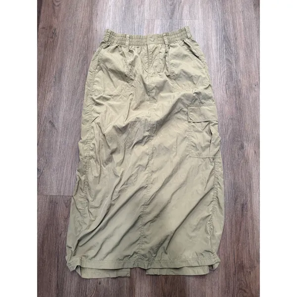 OFFLINE by Aerie Womens Tan Khaki Nylon Cargo Maxi Skirt Elastic Waist Size M - Image 2