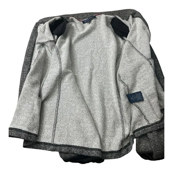 Tommy Hilfiger Grey Napoleon Military Jacket Women Size XL Open Blazer - Image 9