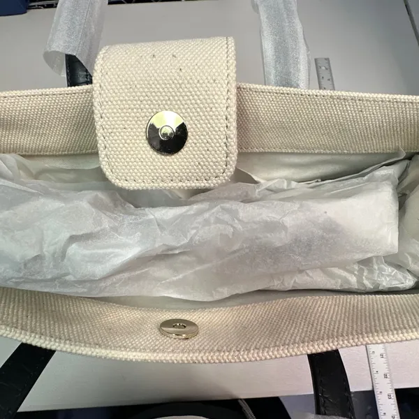 Vince Camuto Orla Bag Natural‎ Black Canvas Leather Trim NWT - Image 8