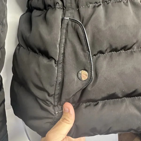 Zara Woman Black Down Puffer Jacket Polyester Womans LARGE Fleece Lining - Image 4
