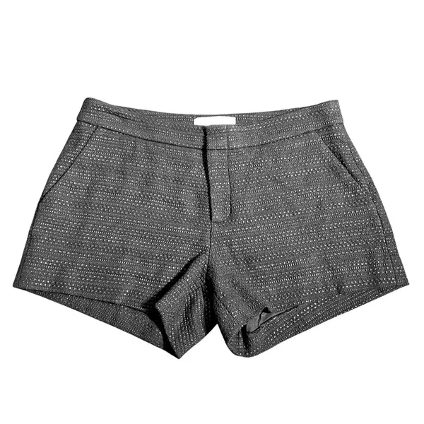 Joie Charcoal Gray Tweed Tailored Shorts Size 4 Textured Classic Chic - Image 2